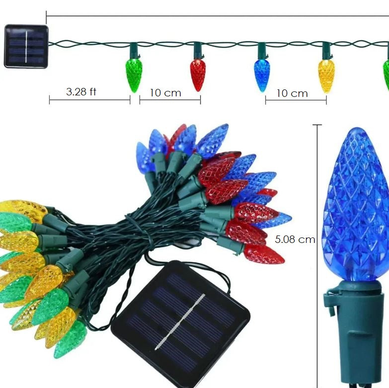 Guirlande lumineuse C6 à énergie solaire GlowLume - Créez une ambiance magique en plein air