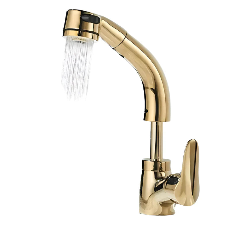 FlexiStream - Robinet de cuisine extensible avec rotation à 360° et installation facile