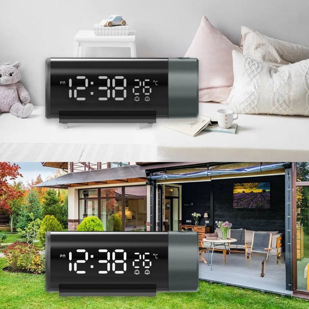 Horloge projecteur numérique LED avec thermomètre