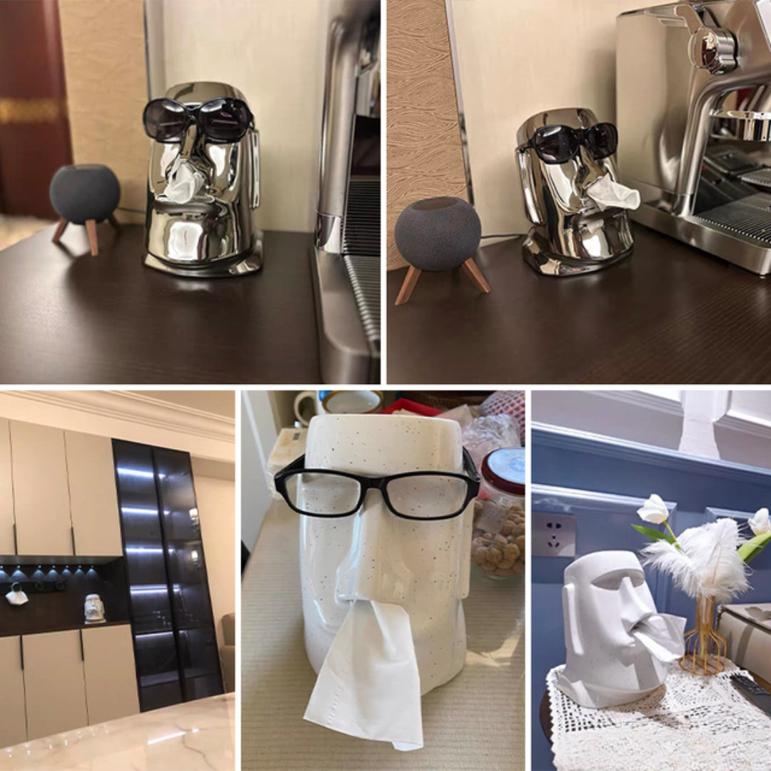 StatueTissue - porte-écharpe Moai astucieux pour des pièces élégantes