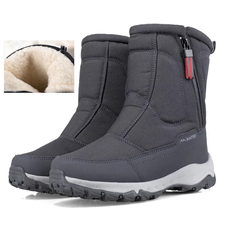 Carl - Bottes de neige en polaire anti-dérapantes avec zip sur le côté