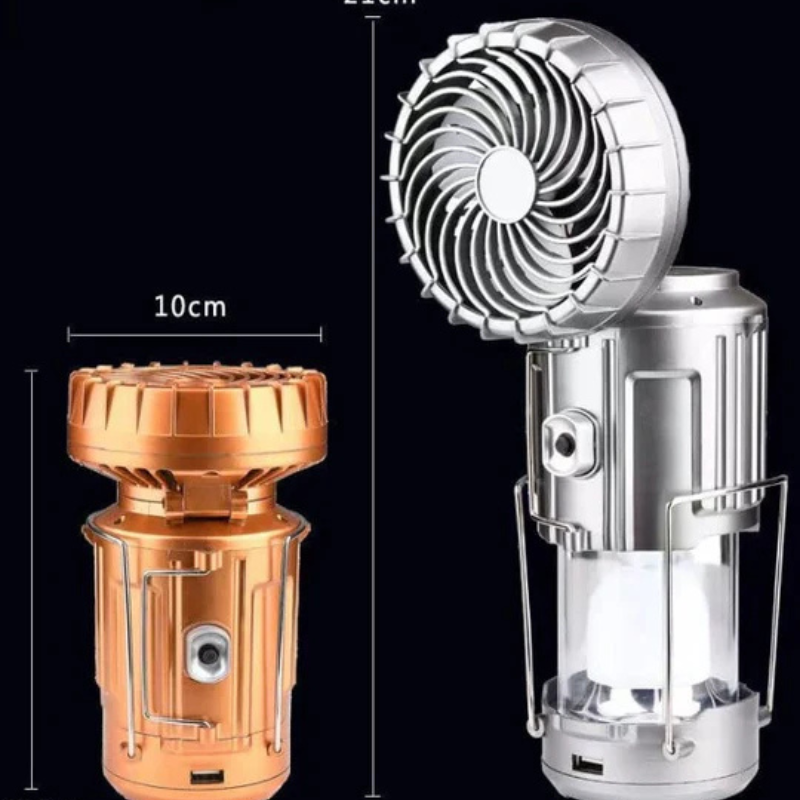 Lanterne de camping LED SolarBreeze – Lumière pliable avec ventilateur intégré et alimentation rechargeable par USB