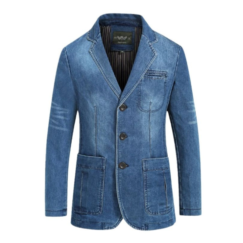 Mads- Classique Veste Pour Homme à Manches Longues avec Col Revers et Fermeture à Boutons