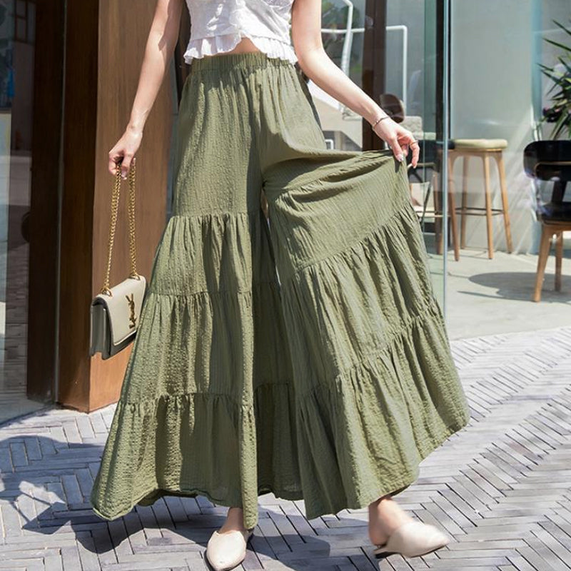 Heidi - Pantalon large à volants d'inspiration bohème