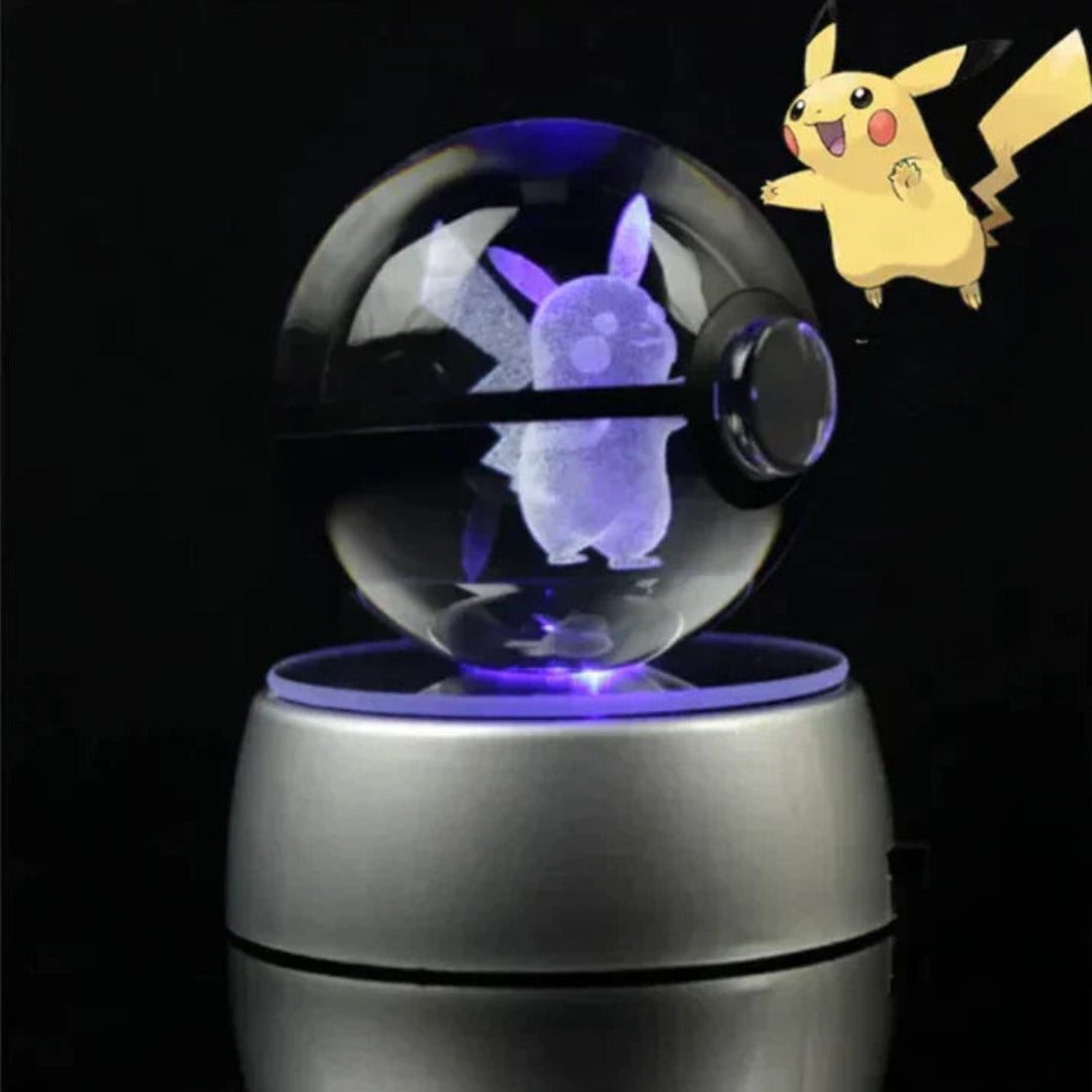 PokéGlow - Lampe LED Ikoniques Figurines Pokémon en Cristal