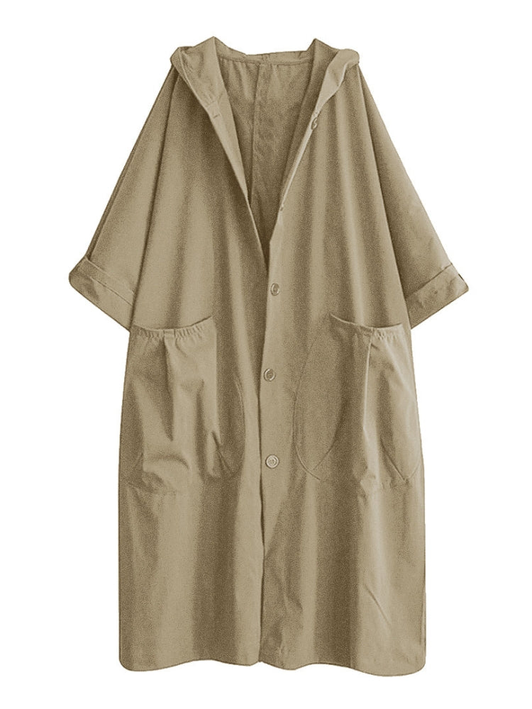 Sofie - Trench-coat avec capuche et fermeture à boutons pour femme