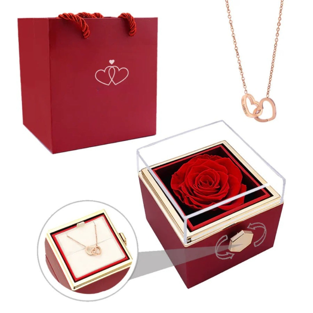 Coffret Cadeau EvighedsRose avec Collier Personnel Caché – Cadeau Unique pour la Fête des Mères