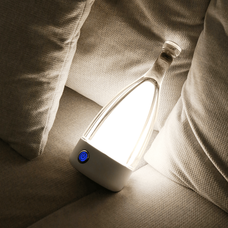LuminaBottle - Lampe de table en forme de bouteille avec chargeur USB
