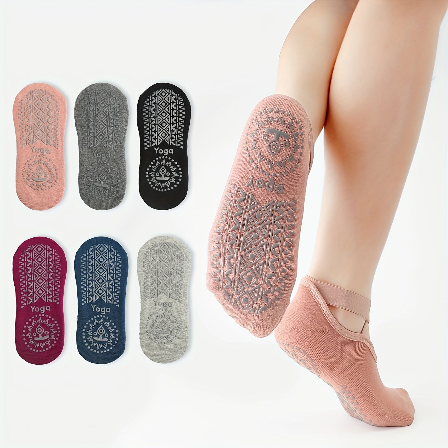 Flora | Chaussettes de yoga à bandoulière croisée pour stabilité