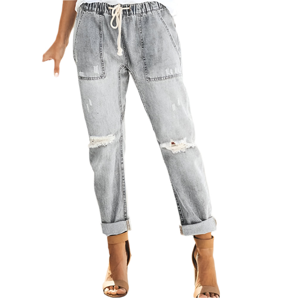 DenimEase – Jean dame moderne avec taille élastique