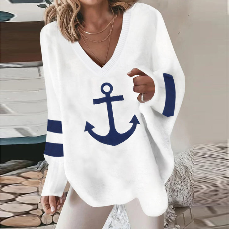 Tendance d'automne® - Haut à manches longues en V lilas