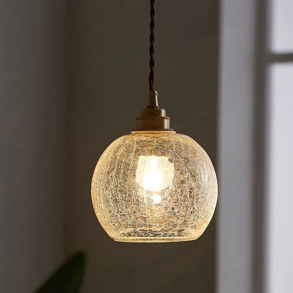 GlobeLight - Lampe pendante industrielle avec abat-jour en verre clair