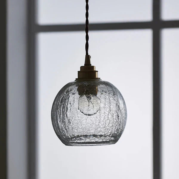 GlobeLight - Lampe pendante industrielle avec abat-jour en verre clair