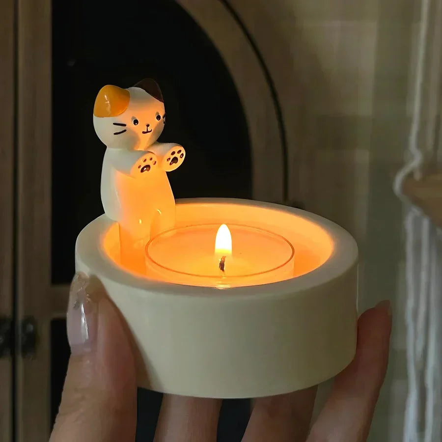 LumoPaws Bougeoir à Thé – Charmant Design de Chat pour Hygge et Ambiance