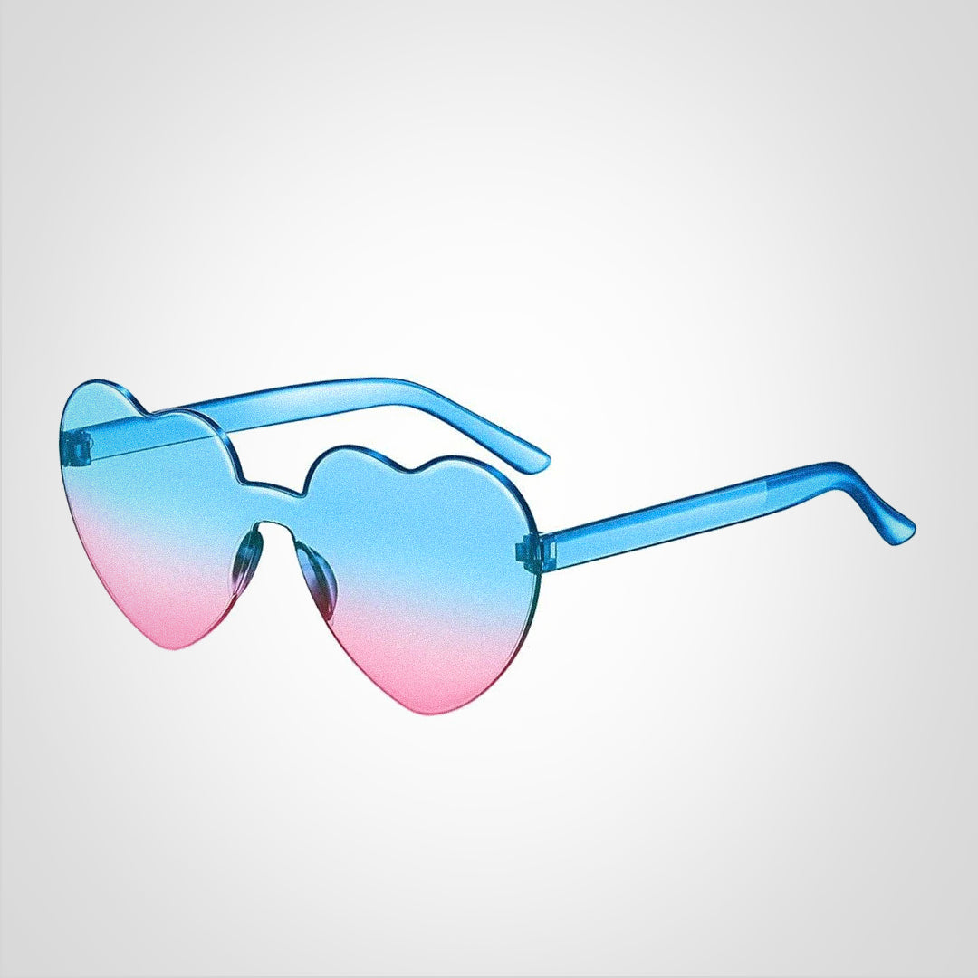 Lunettes de soleil en forme de cœur avec dégradé de couleurs et protection UV400