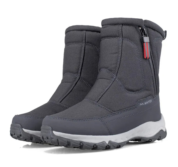 Carl - Bottes de neige en polaire anti-dérapantes avec zip sur le côté