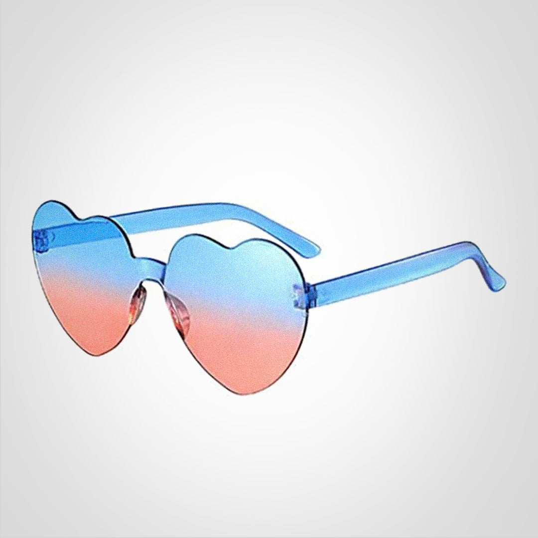 Lunettes de soleil en forme de cœur avec dégradé de couleurs et protection UV400