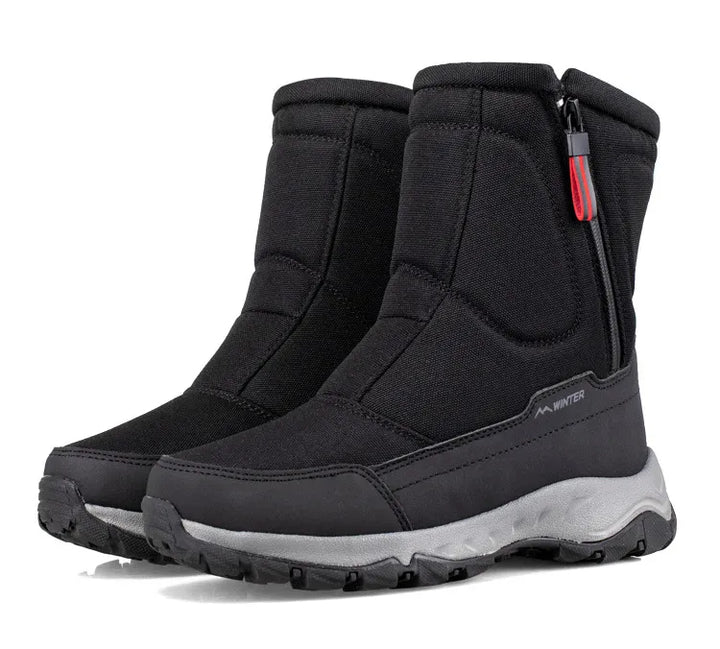 Carl - Bottes de neige en polaire anti-dérapantes avec zip sur le côté