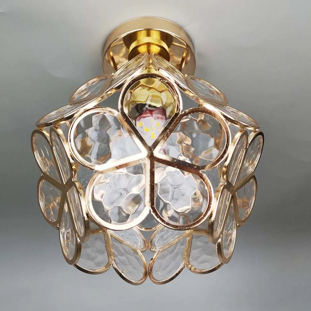 Lampe de plafond en verre style fleurs