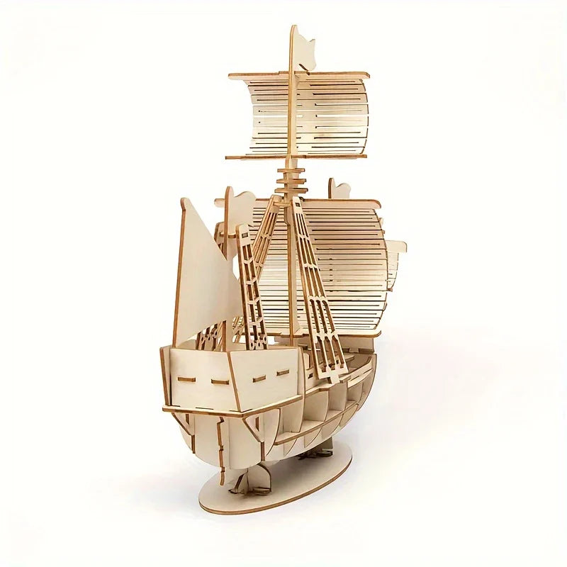 SailCraft 3D DIY Modèle de Puzzle de Bateau en Bois à Monter Soi-Même – Ensemble de Décoration pour la Maison et le Bureau