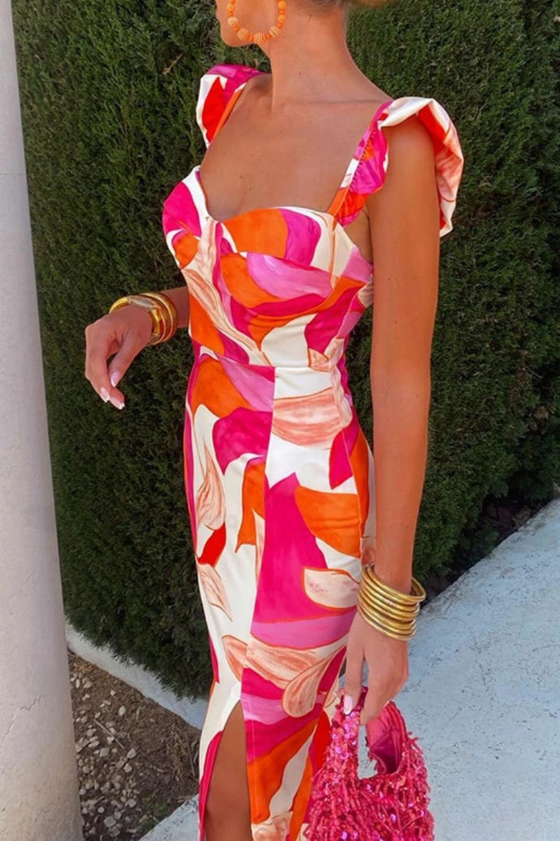 Robe de Soirée Florale Audacieuse – Robe Élégante et Tendance pour les Fêtes