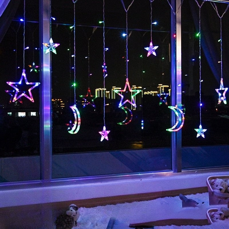 GlowVista - Rideau lumineux LED avec plusieurs formes et couleurs