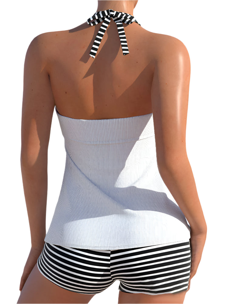 AquaChic - Ensemble Tankini à Col Halter