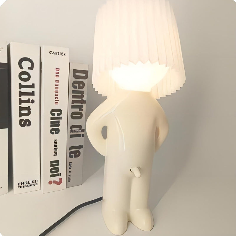 WhimsiGlow - Lampe Figure avec Abat-jour Plissé Personnalité