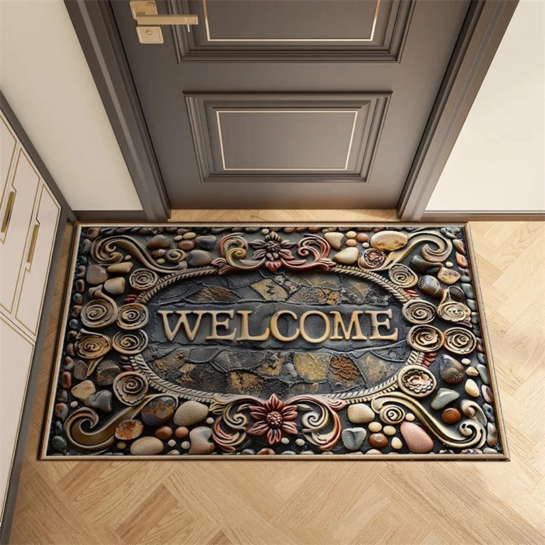 RetroVelkommen – Tapis de porte vintage inspiré pour une entrée élégante