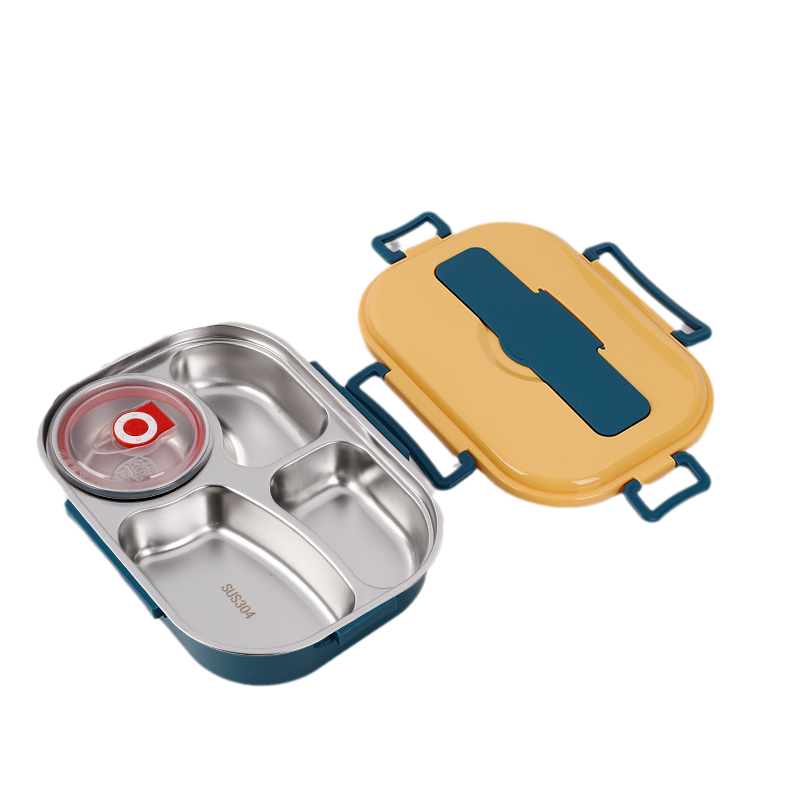 Boîte à lunch avec intérieur en plastique et en acier inoxydable
