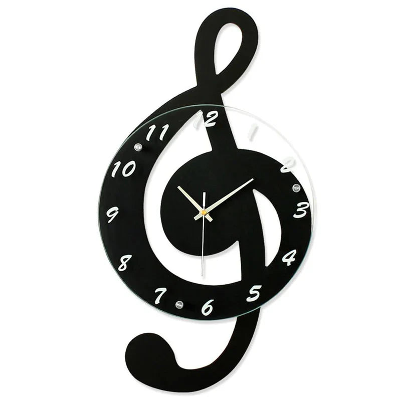 Horloge Murale Artistique MelodyTime – Design de clé de sol musical pour un intérieur moderne
