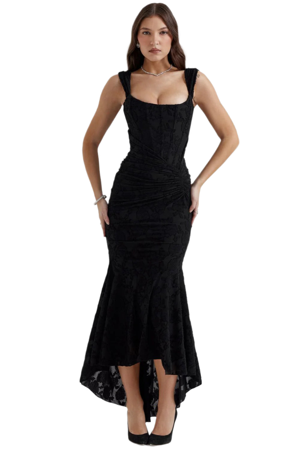 Celeste - Robe maxi avec décolleté en V profond