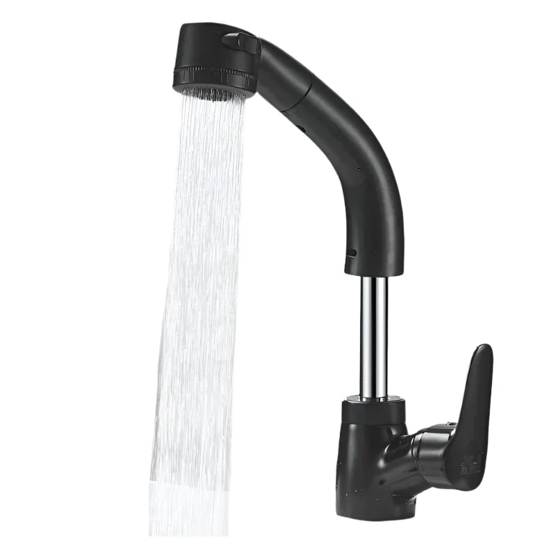 FlexiStream - Robinet de cuisine extensible avec rotation à 360° et installation facile