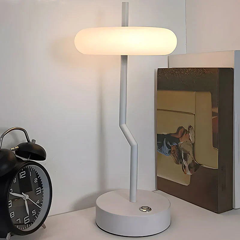CurvaGlow - Lampe de lit élégante avec abat-jour rond