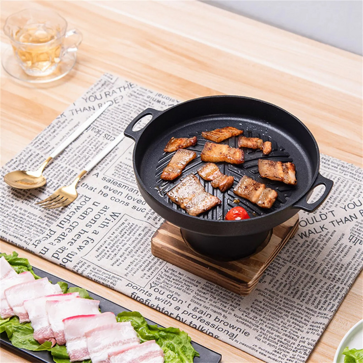 GrillMate - Barbecue portable avec base en bois