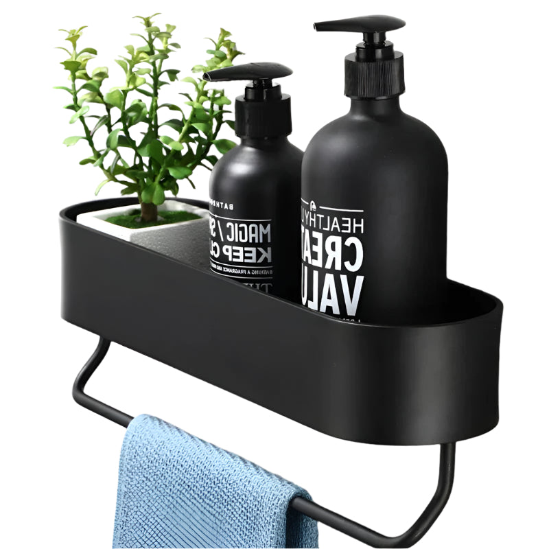 Étagère de salle de bain élégante avec porte-serviettes