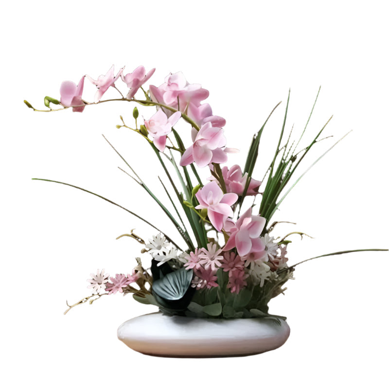 OrchidElegance - Arrangement d'orchidée artificielle dans un vase moderne