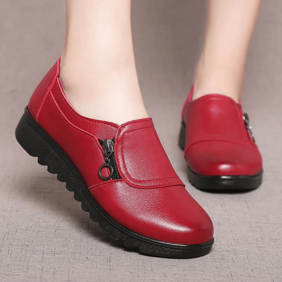 Lisa - Mocassins à talons compensés en cuir vegan moderne confort