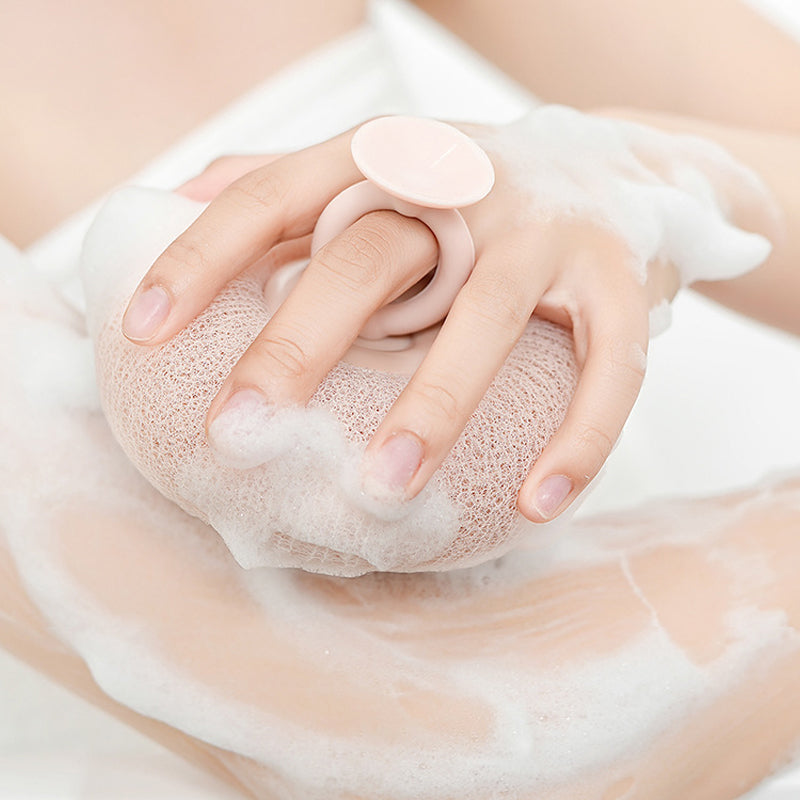PurePuff - Éponge de bain et gommage en forme de beignet