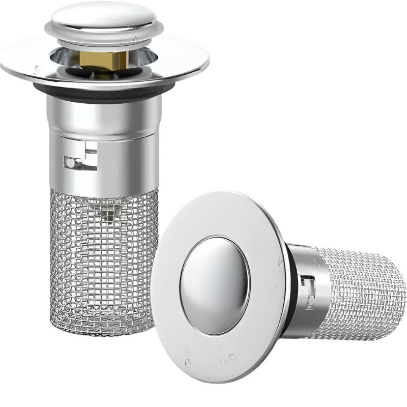 Filtre KlarStrøm avec attrape-cheveux pour évacuations de cuisine et de salle de bain