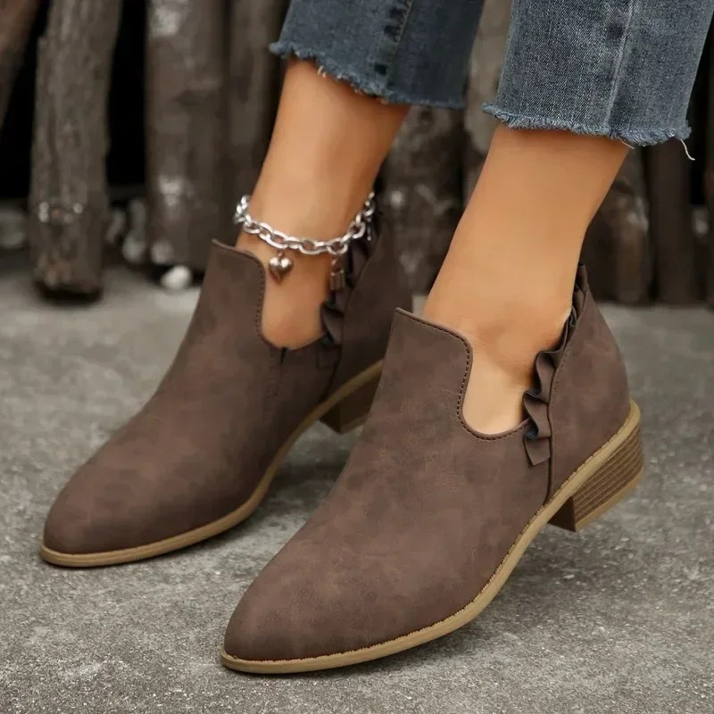 Elina - Bottines résistantes et antidérapantes avec détails à volants