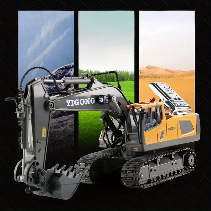 Pelle télécommandée avec cabine rotative et creusement réaliste