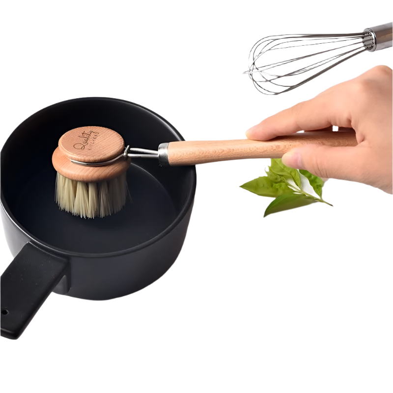 Brosse à vaisselle durable ScrubNest avec manche rond court