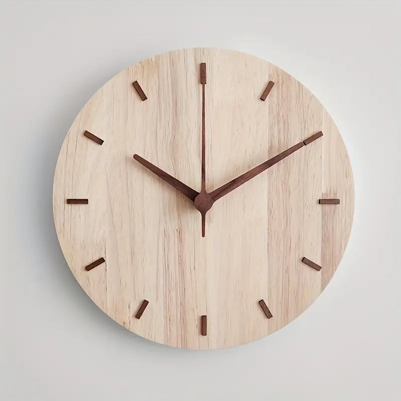Horloge murale en bois esthétique minimaliste