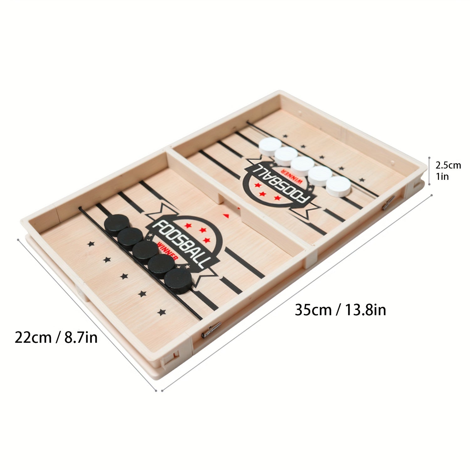 Jeu de table de hockey en bois avec lance-pierres
