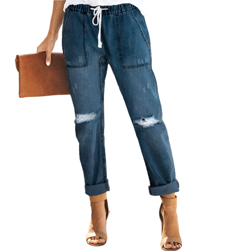 DenimEase – Jean dame moderne avec taille élastique