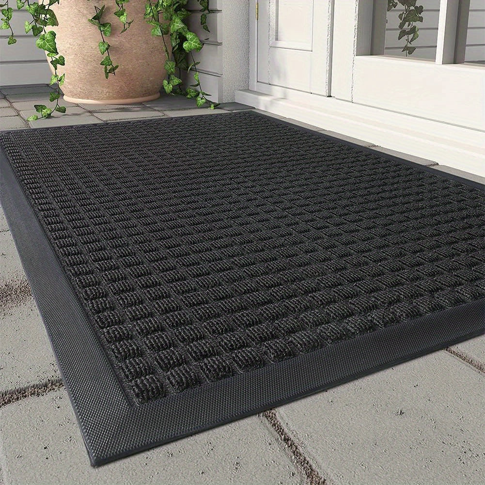CleanStep – Tapis de porte élégant avec motif en treillis pour une belle entrée