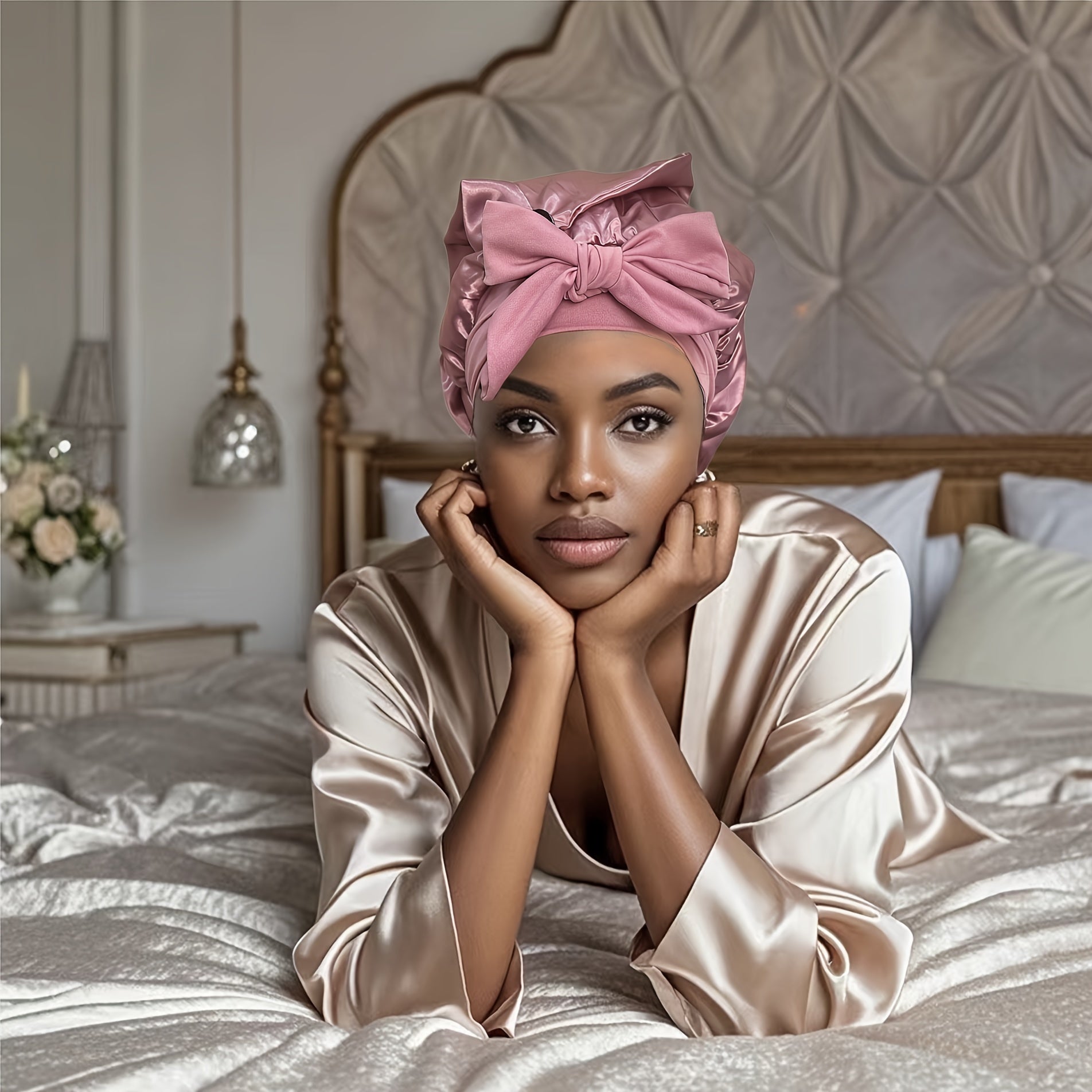 Bonnet de nuit en satin luxueux Isabelle