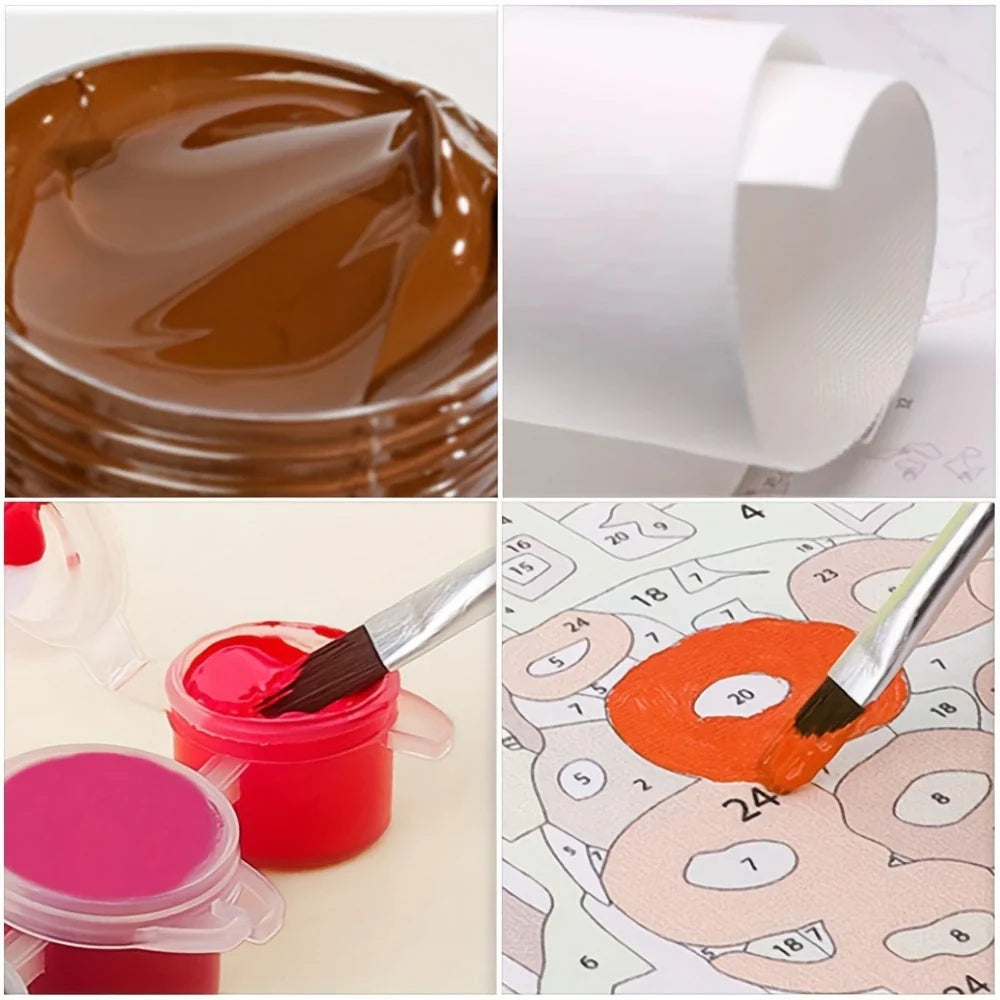 Kit de peinture par numéros ColorMuse DIY pour chats – Ensemble de peinture à l'huile pour la relaxation et la décoration créative