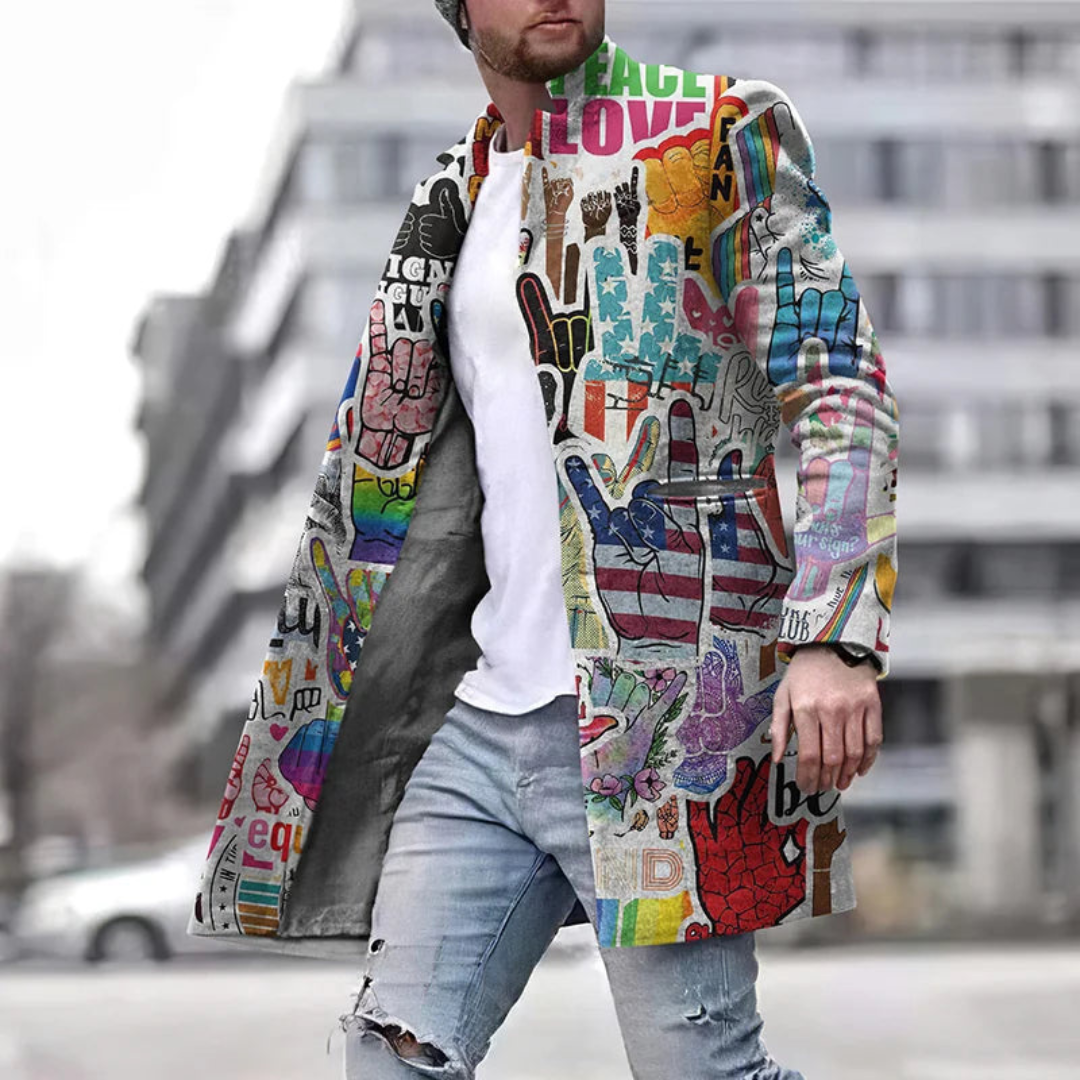 Franco | Manteau graphique mode pour hommes | Long